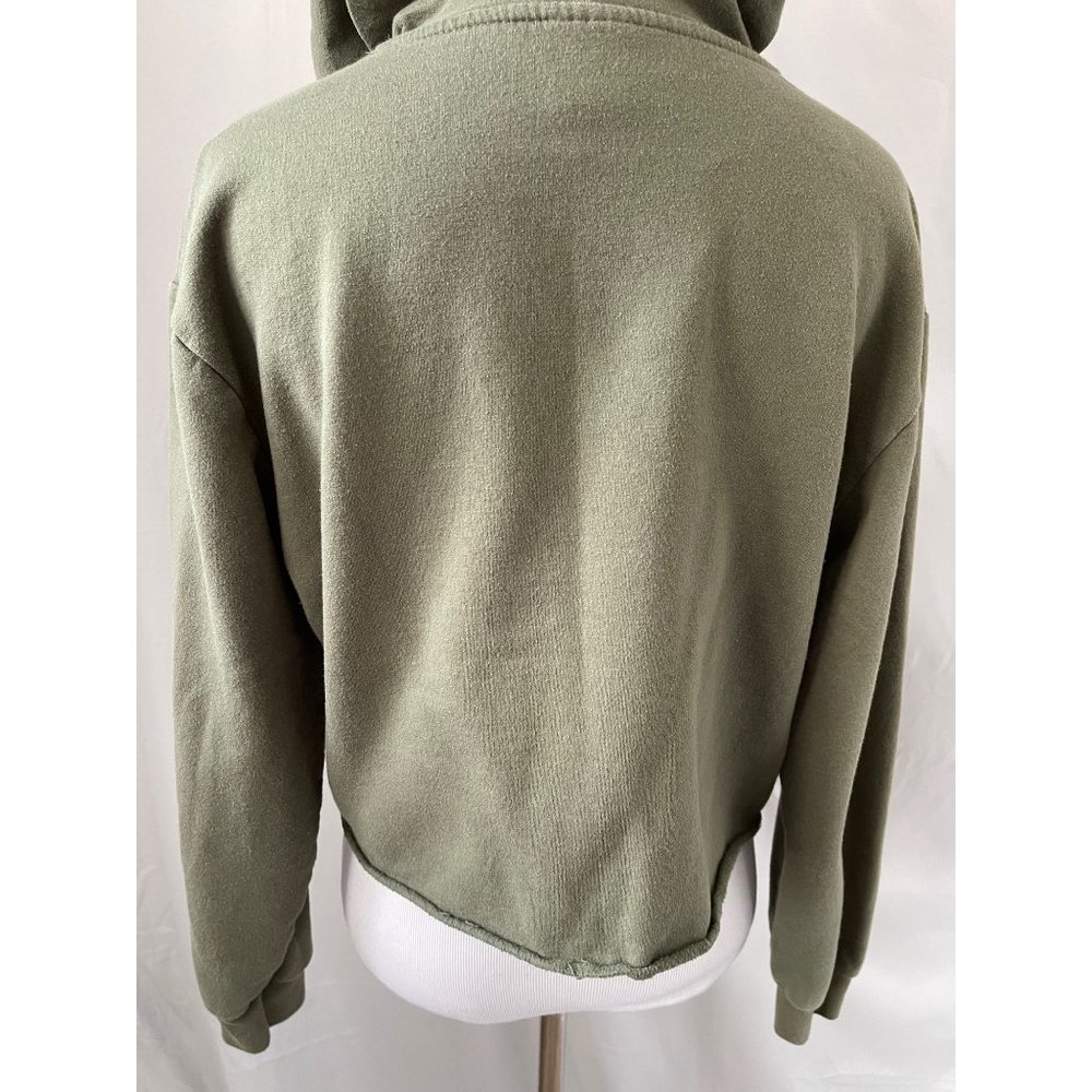 MTV Olive Green Mtv Music Television Long Sleeve Crop Hoodie - Picture 9 of 11